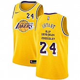 Lakers 24 Kobe Bryant Yellow Nike R.I.P Swingman Jersey Dyin,baseball caps,new era cap wholesale,wholesale hats